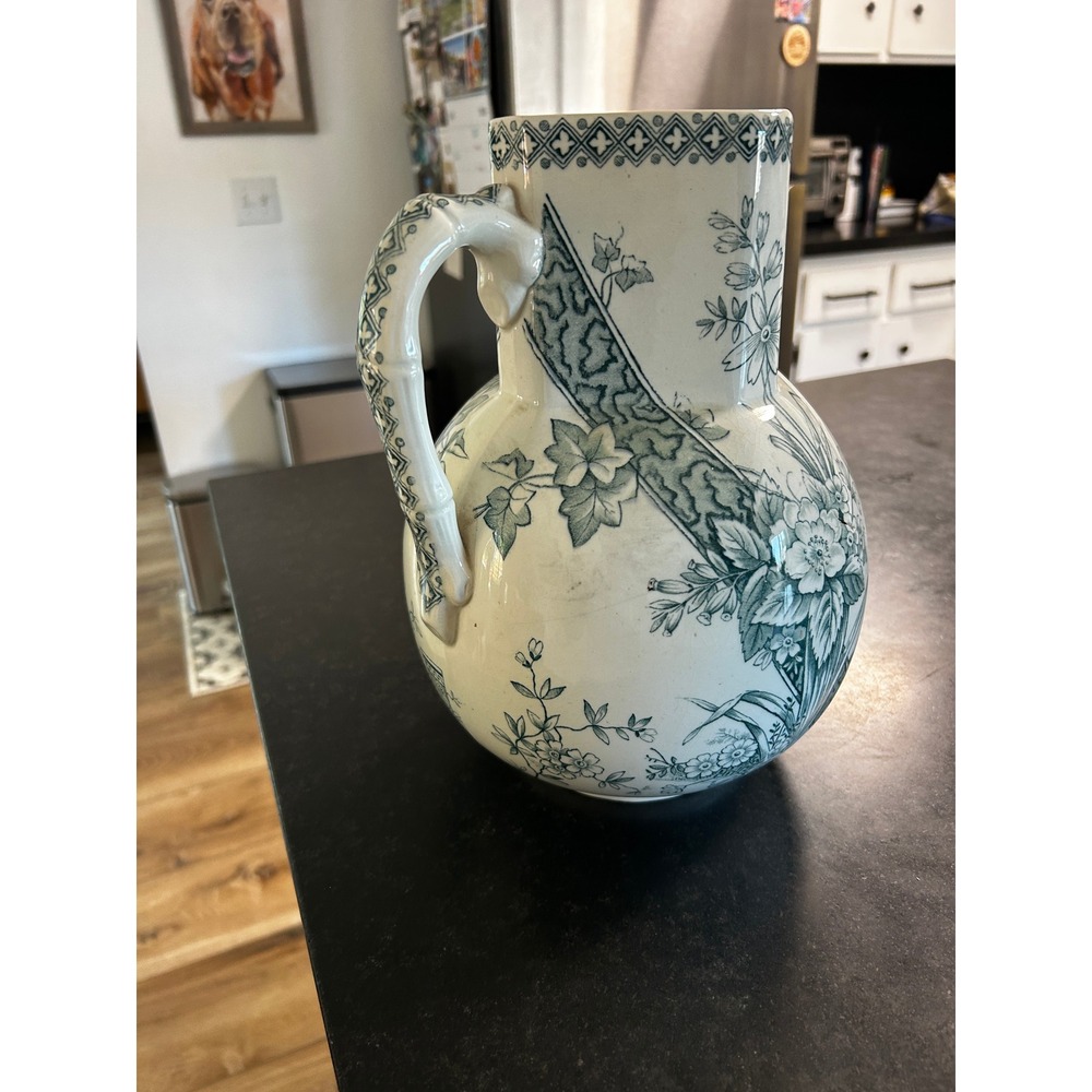 Antique GW Turner & Sons Benedict Pitcher Transferware Tunstall 1880s - Picture 3 of 5